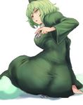  ass colorized dress from_behind ghost_tail giantess green_dress green_eyes green_hair hat highres long_sleeves looking_back mononobe_no_futo multiple_girls open_mouth puffy_sleeves short_hair simple_background sitting sitting_on_person size_difference sketch soga_no_tojiko sweatdrop tate_eboshi touhou toyosatomimi_no_miko utopia white_background wide_sleeves 