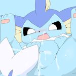  anus blush cum cum_in_pussy cum_inside eeveelution female nintendo pok&eacute;mon presenting pussy retsuo vaporeon video_games 