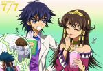  4girls aigami_(yu-gi-oh!) ariamelos black_hat blue_eyes blue_hair brown_hair closed_mouth commentary_request cup dress facing_away hair_flaps hat holding holding_cup kaiba_mokuba kaiba_seto long_hair multiple_girls open_mouth red_dress sera_(yu-gi-oh!) yu-gi-oh! yu-gi-oh!_the_dark_side_of_dimensions 