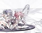  clock flute glasses metsuki_ganka paper pink_hair purple_hair tattoo vidal 