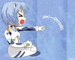  ayanami_rei chibi neon_genesis_evangelion plugsuit pointing 