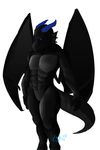  abs barazoku biceps big_wings blue_eyes blue_horn cybestrogg dragon fin horn invalid_tag muscular pecs ryan_pierce scale scales scalie wings 