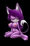  anthro areola big_breasts big_eyes black_background breasts feline female half-closed_eyes hi_res huge_breasts kneeling looking_at_viewer mammal navel neylatl nipples nude simple_background smile solo 