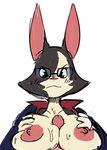  anthro big_breasts blue_eyes breasts eyewear female glasses lagomorph mammal nipples penis rabbit rimba_racer sex sweat titfuck torres 