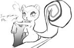  animal_crossing annoyed anthro big_butt blush breasts butt clothing english_text female looking_at_viewer mammal monochrome nintendo nipples pecan_(animal_crossing) rodent roy_mccloud shirt sitting squirrel text video_games 