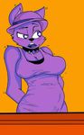  anthro big_breasts blush breasts clothed clothing female lagomorph mammal rabbit rabbit_shopkeeper simple_background solo undertale video_games 