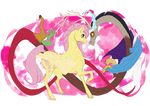  2014 absurd_res alpha_channel beard blue_eyes claws cutie_mark discord_(mlp) draconequus duo equine eye_contact facial_hair feathered_wings feathers female feral fluttershy_(mlp) friendship_is_magic hair hi_res horn male mammal my_little_pony pegasus pink_hair red_eyes simple_background smile tail_tuft transparent_background tuft viroal white_hair wings yellow_sclera 