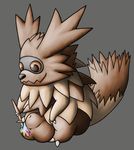  balls ferret_cyan flygon_(artist) grey_background knot male mammal nintendo paint paintbrush pok&eacute;mon raccoon simple_background tanuki video_games zigzagoon 