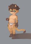  anthro barefoot briefs clothed clothing cub long_tail looking_at_viewer low-riding male mammal mustelid navel pawpads pinup pose siberian_weasel smile standing topless underwear weasel wesel young 兹塔 