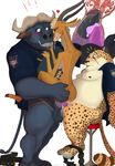  &lt;3 antelope anthro benjamin_clawhauser big_breasts bovine breasts buffalo butt cervine cheetah chief_bogo condom cum cum_in_pussy cum_inside disney double_penetration feline female filled_condom gazelle gazelle_(zootopia) group group_sex male male/female mammal penetration penis rev sex smile threesome vaginal vaginal_penetration zootopia 