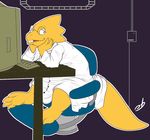  alphys anthro clothed clothing computer female looking_at_viewer solo undertale video_games 
