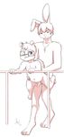  age_difference anal aogami balls child chipmunk cub duo erection lagomorph looking_back male male/male mammal monochrome navel nude penis rabbit rail rodent sex signature stand_and_carry_position standing whistle young 