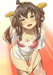  bikini cleavage kantai_collection kongou_(kancolle) nekotama1987 see_through swimsuits 