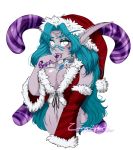  big_breasts blizzard_entertainment breasts candy cane elf food humanoid night night_elf santa_baby video_games warcraft world zingiber 