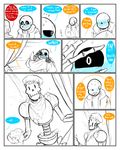  ... 2016 ambiguous_gender animated_skeleton blush bone clothing comic dialogue eli-sin-g_(artist) english_text male papyrus_(undertale) protagonist_(undertale) sans_(undertale) shower skeleton sweat text undead undertale video_games 