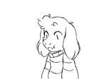  :| anthro asriel_dreemurr boss_monster caprine clothed clothing cute digital_media_(artwork) fur goat male mammal monochrome monster simple_background sketch solo thedeterminedchild undertale video_games white_background 