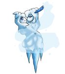  2016 alpha_channel anthro anthrofied blue_body blue_hair butt dessert duo female female/female food food_creature hair half-closed_eyes hand_on_butt ice ice_cream looking_at_viewer nintendo nude open_mouth pok&eacute;mon pok&eacute;morph purple_eyes simple_background straw transparent_background vanilluxe video_games yoshimister_(artist) 