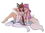  anthro breast_grab breasts canine duo featureless_breasts featureless_crotch female female/female hand_on_breast happylittlecloud mammal mustelid navel nude otter simple_background sitting white_background 