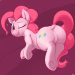  &lt;3 2016 blue_eyes butt cutie_mark dimfann earth_pony equine eyelashes featureless_crotch female feral friendship_is_magic hair hi_res hooves horse looking_at_viewer mammal my_little_pony one_eye_closed pink_hair pinkie_pie_(mlp) pony smile solo underhoof 