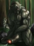  anthro balls big_penis cum cum_on-ground cum_on_hand erection felid feline humanoid_penis league_of_legends male mammal muscular muscular_male open_mouth penis rengar_(lol) riot_games solo uncut vein veiny_penis video_games zex 