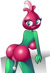  anus big_butt blooming_heart blue_eyes breasts butt flora_fauna open_mouth plant plants_vs_zombies pussy smile unknown_artist 