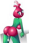  anus big_butt blooming_heart blue_eyes breasts butt flora_fauna open_mouth plant plants_vs_zombies pussy smile unknown_artist 