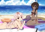  :d ahoge areolae ass ball bare_arms bare_legs bare_shoulders barefoot beach beach_towel beach_umbrella beachball bikini black_bikini blue_eyes blue_sky bow box braid breasts brown_hair cleavage clothed_female_nude_female cloud collarbone convenient_arm day eating eyebrows eyebrows_visible_through_hair food frilled_innertube from_side front-tie_top hair_bow hair_flaps hair_ornament hair_ribbon hairclip hairpin highres holding holding_food innertube kantai_collection large_areolae long_hair looking_at_viewer looking_to_the_side lying melting multiple_girls navel nude ocean on_stomach open_mouth outdoors pink_hair popsicle red_bow red_eyes red_ribbon remodel_(kantai_collection) ribbon rong_yi_tan sailor_bikini sailor_collar sand seiza shade shigure_(kantai_collection) shore side-tie_bikini single_braid sitting sky small_breasts smile stomach swimsuit tareme towel transparent umbrella water yuudachi_(kantai_collection) 
