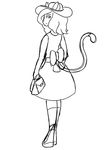  anthro clothed clothing crossdressing fan_character feline footwear girly male mammal monochrome mundie mundieofsin purse 