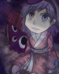  brilliant_pagoda_or_haze_castle empty_eyes extra_eyes from_above hair_ornament japanese_clothes kimono len'en mirror mitsumo possessed short_hair shouyoukyou terumi_(len'en) yamanoskk youkai 