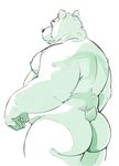  anthro bear big_butt butt kumagaya_shin looking_at_viewer male mammal nude polar_bear simple_background solo white_background 