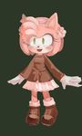  2016 amy_rose anthro black_nose clothing female footwear gloves green_eyes hair happy headband hedgehog mammal open_mouth pink_hair short_hair solo sonic_(series) video_games カロ藤 
