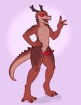  antlers athletic claws erection horn junga kobold male model_sheet muscular reptile scalie slim smile solo 