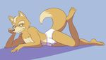  anthro barefoot bored briefs bulge canine cel_shading clothed clothing fox fox_mccloud leaning_on_elbow looking_away lying male mammal nintendo on_front pinup pose solo star_fox thegreatmatsutzu topless underwear video_games 