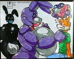  &lt;3 animatronic anthro big_breasts bonnie_(fnaf) bow breasts bulge butt canine clothing crossgender erection fellatio female five_nights_at_freddy&#039;s fox lips lipstick machine male mammal nipples oral penis rabbit_tail robot sex shadow_bonnie_(fnaf) size_differance smile smirk video_games walter_sache 