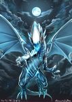  blue_eyes dragon duel_monster full_moon highres iltusa monster moon yuu-gi-ou yuu-gi-ou_duel_monsters 