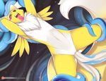  2016 anthro blush digimon eyes_closed female flat_chested fur nude open_mouth patreon penetration pussy renamon restrained tongue tongue_out tsampikos vaginal vaginal_penetration yellow_fur 