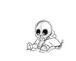  animated_skeleton bone building child cute happy mudkipful sans_(undertale) skeleton sleeping stick tired undead undertale video_games young 