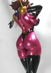  1girl ass back breasts female figure g_gundam gundam large_breasts leotard photo rain_mikamura solo 