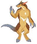  ambiguous_gender anthro claws hotadoodle mammal nude pangolin simple_background solo white_background 
