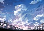  blue_sky cloud day fence grass morning no_humans plant scenery sign sky star_(sky) starry_sky text_focus translation_request watermark web_address 