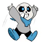  happy jumping mudkipful sans_(undertale) scarf underswap undertale video_games 