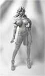  1girl bare_shoulders breasts female figure lamia_loveless large_breasts leotard long_hair photo simple_background solo super_robot_wars super_robot_wars_original_generation 