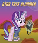  clothed clothing cutie_mark duo equine female feral friendship_is_magic hair horn horse mammal masemj multicolored_hair my_little_pony pony solo spock star_trek starlight_glimmer_(mlp) text two_tone_hair unicorn uniform vulcan 