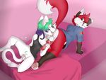  anal animal_genitalia backsack balls bottomless clothed clothing female fingering from_behind_position jack_redfox julia_redfox male male/female masturbation on_fours oral redfoxsoul rimming sex step_brother step_sister 