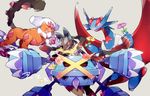  artist_request claws dragon flower landorus lucario mega_lucario mega_metagross mega_pokemon mega_salamence metagross nintendo pokemon salamence sleeping tail 