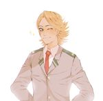  ammeja aoyama_yuuga blonde_hair blue_eyes boku_no_hero_academia downscaled male_focus md5_mismatch necktie one_eye_closed resized school_uniform simple_background solo sparkle white_background 