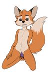  anthro canine clitoris darma dildo female fox kneeling mammal masturbation pussy rock_dog sex_toy solo unknown_artist 