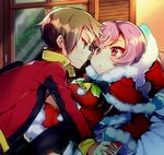  1boy 1girl artist_request christmas female hetero kagari_(pokemon) kagari_(pokemon)_(remake) nintendo pokemon shiny shiny_hair uniform yuuki_(pokemon) 