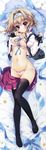  bra breasts dakimakura headphones hisuitei izumi_tsubasu nipples open_shirt pantsu panty_pull seifuku string_panties thighhighs 