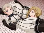  alister_agrew blonde_hair blue_eyes bob_cut bodysuit buzzer count_zero last_exile long_hair multiple_girls pilot_suit red_eyes short_hair silver_hair tatiana_wisla thighhighs uniform 